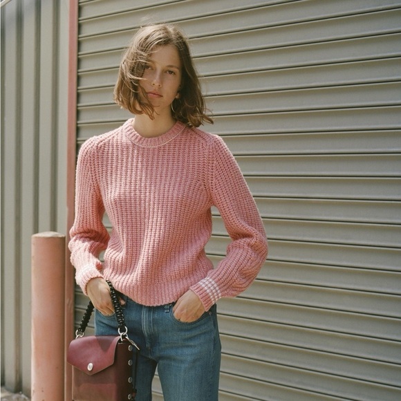 rag & bone Sweaters - Rag & Bone Cheryl Crew in Pink Multi size S